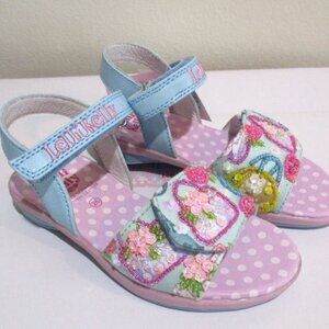 Lelli Kelly‎ Italy  Sparkly Beaded Little Girls Sandals Shoes size 9 NEW Blue